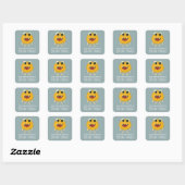 Kinder Kute Yellow Monster School Bookplaat Vierkante Sticker (Vel)