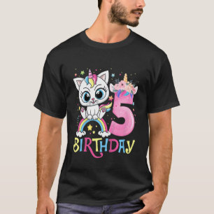 Kinder kutkat Unicorn Face Floral 5 jaar oud 5th B T-shirt