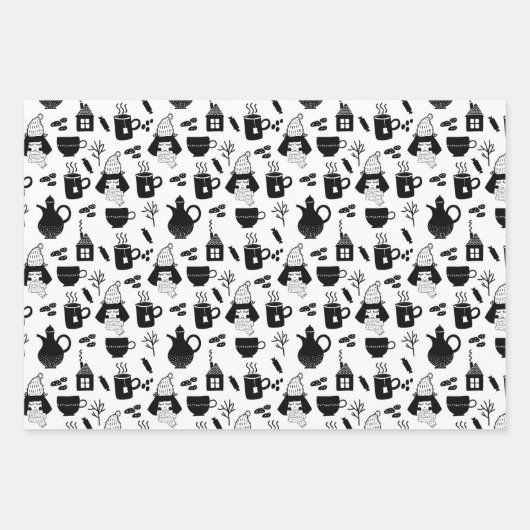 Kinder kutwarmen van thee-cacao warme chocolade-Mo Inpakpapier Vel (Voorkant)