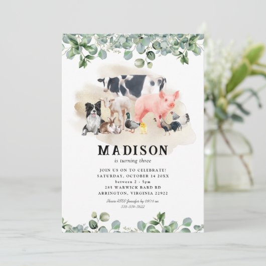 Kinder kweekdieren - uitnodiging op zaterdag (Staand voorkant)