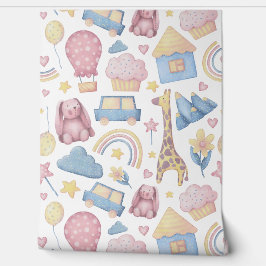 Kinder kwekerij Baby Toys Print Behang