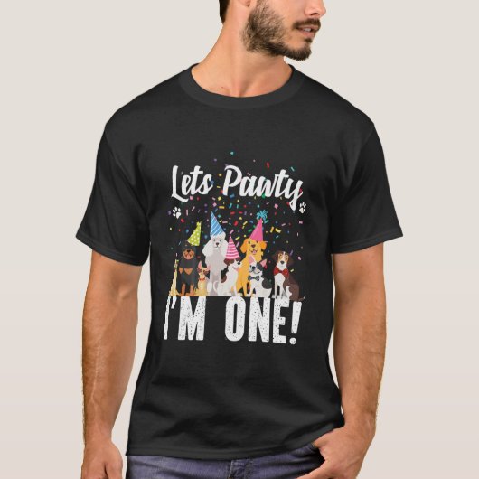 Kinder laat Pawty dat ik één ben! Puppy Dog Theren T-shirt (Voorkant)