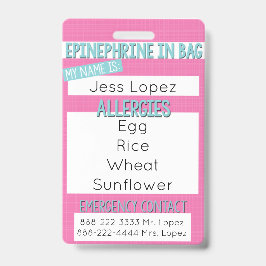 Kinder Label voor medische waarschuwingen over voe Badge