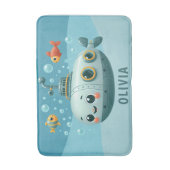 Kinder Lachende Schattigee Onderzeeër met Vis en B Badmat (Voorkant Verticaal)