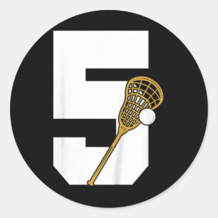 Kinder Lacrosse Kinder Peuter Boys 5e Verjaardag L Ronde Sticker