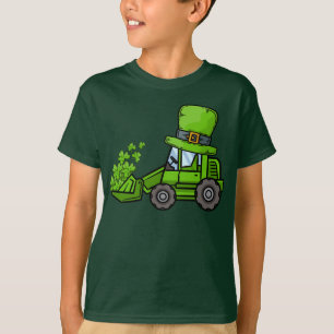 Kinder ladingen Luck Excavator St. Patricks day T-shirt