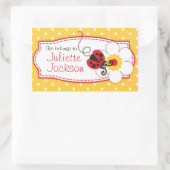 kinder ladybug book bord ID naam gele sticker (Tas)