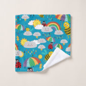 Kinder Ladybug Bumblebee Rainbows Aangepast Bad Handdoek (Wasdoekje)