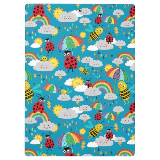 Kinder Ladybug Bumblebee Rainbows Aangepast Klembord (Achterkant)