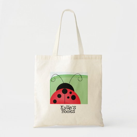 Kinder Ladybug Insect Library Book Canvas tas (Voorkant)
