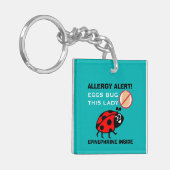 Kinder Ladybug Oogallergie Medische waarschuwingen Sleutelhanger (Voorkant Links)