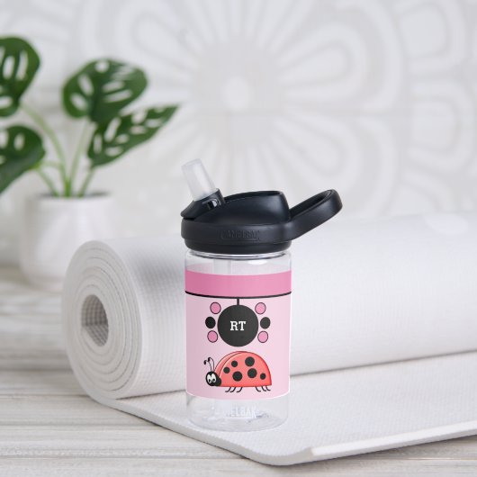 Kinder ladybugs voegen initialen toe roze CamelBak Waterfles (Yoga)