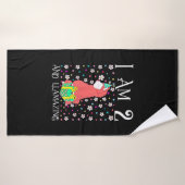 Kinder lama 2 jaar oud roze lama 2e verjaardag badhanddoek (Badhanddoek)