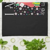 Kinder lama 2 jaar oud roze lama 2e verjaardag theedoek (Gevouwen)