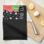 Kinder lama 2 jaar oud roze lama 2e verjaardag theedoek (Quarter Fold)