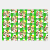 Kinder landbouwhuisdieren carecrows Gingham Play C Inpakpapier Vel (Voorkant 3)