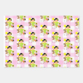 Kinder landbouwhuisdieren carecrows Gingham Play C Inpakpapier Vel (Voorkant 2)