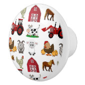 Kinder landbouwhuisdieren keramische knop (Rechts)