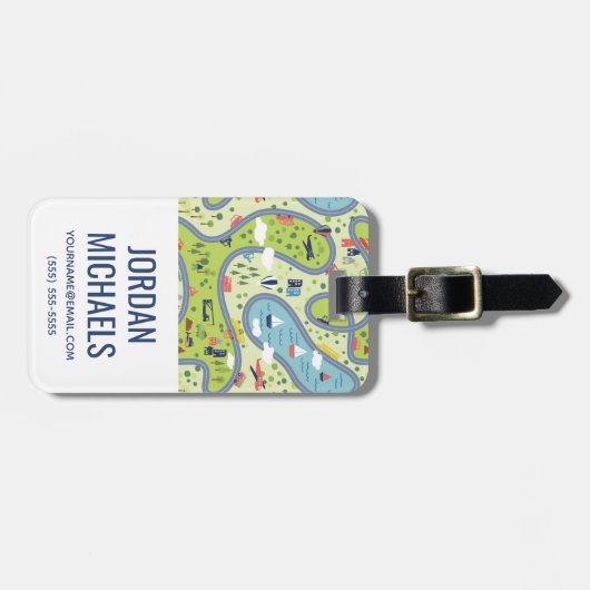 Kinder landschapspatroon bagagelabel (Voorkant horizontaal)