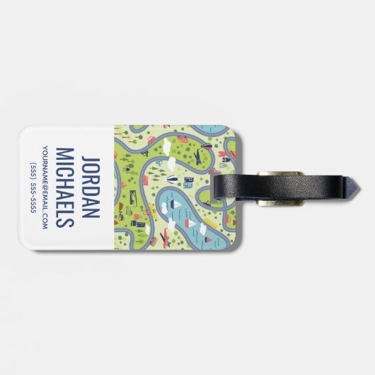 Kinder landschapspatroon bagagelabel (Achterkant horizontaal)