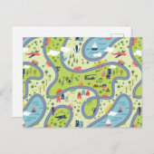 Kinder landschapspatroon briefkaart (Voorkant / Achterkant)