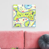 Kinder landschapspatroon canvas afdruk (Insitu (Woonkamer))