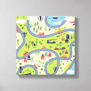 Kinder landschapspatroon canvas afdruk