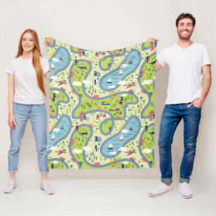 Kinder landschapspatroon fleece deken