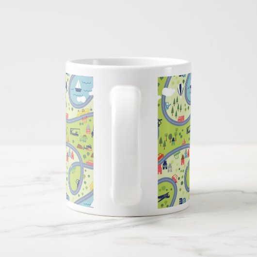 Kinder landschapspatroon grote koffiekop (Achterkant)