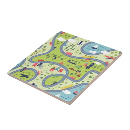 Kinder landschapspatroon tegeltje (Zijkant)