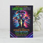 Kinder Laser Tag Verjaardag Kaart (Staand voorkant)