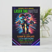 Kinder Laser Tag Verjaardag Kaart (Staand voorkant)