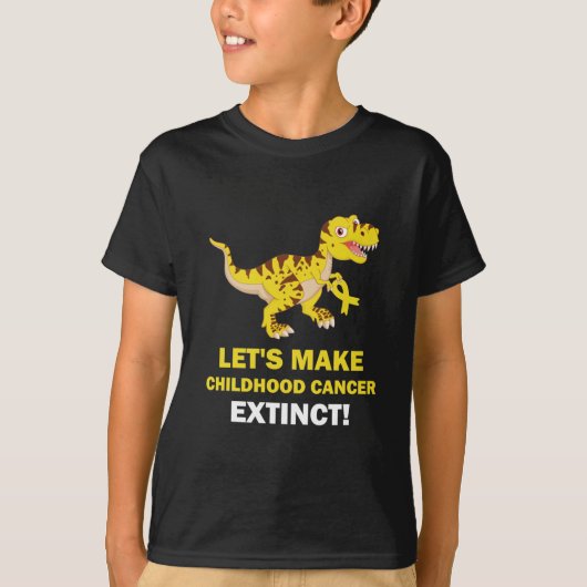 Kinder laten we kinderkanker uitsterven Dinosaur T-shirt (Voorkant)