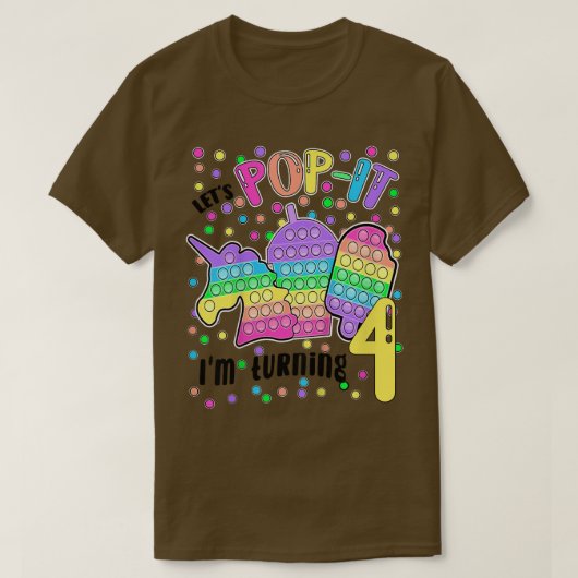 Kinder Laten we Popit die ik vier kleurrijke vierd T-shirt (Design voorkant)