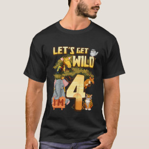 Kinder laten we Wild worden Ik ben 4 Safari Dieren T-shirt