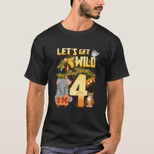 Kinder laten we Wild worden Ik ben 4 Safari Dieren T-shirt