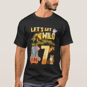 Kinder laten we Wild worden Ik ben 7 Safari Dieren T-shirt
