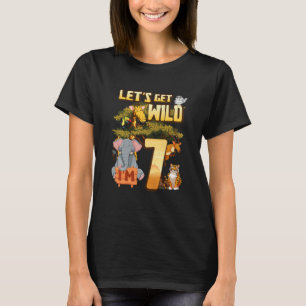 Kinder laten we Wild worden Ik ben 7 Safari Dieren T-shirt