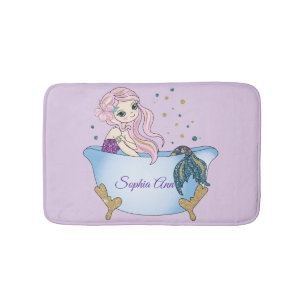 Kinder lavender Glitter Mermaid Bath Mat