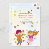 Kinder Leaf Play verjaardagsfeestje Kaart (Voorkant / Achterkant)