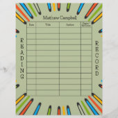 Kinder leeslogboek Homeschool leesboeken (Voorkant)