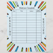 Kinder leeslogboek Homeschool leesboeken (Voorkant)