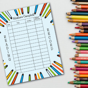 Kinder leeslogboek Homeschool leesboeken Notitieblok