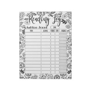Kinder leeslogboek, homeschool leeslogboek, kleur notitieblok