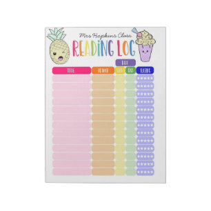 Kinder leeslogboeken voor homeschool lezen, ananas notitieblok
