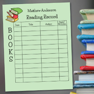 Kinder leesrecord homeschool lezen boeken notitieblok