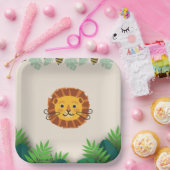 kinder leeuw oerwoud thema feest papieren bordje (Feest)