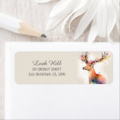 Kinder lente Waterverf herten retour adres Etiket (Insitu)