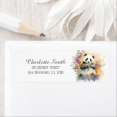 Kinder lente Waterverf Panda retouradres Etiket (Insitu)