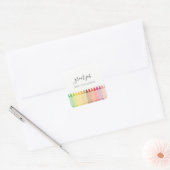Kinder leraar kleurrijke regenboogkunst vierkante sticker (Envelop)